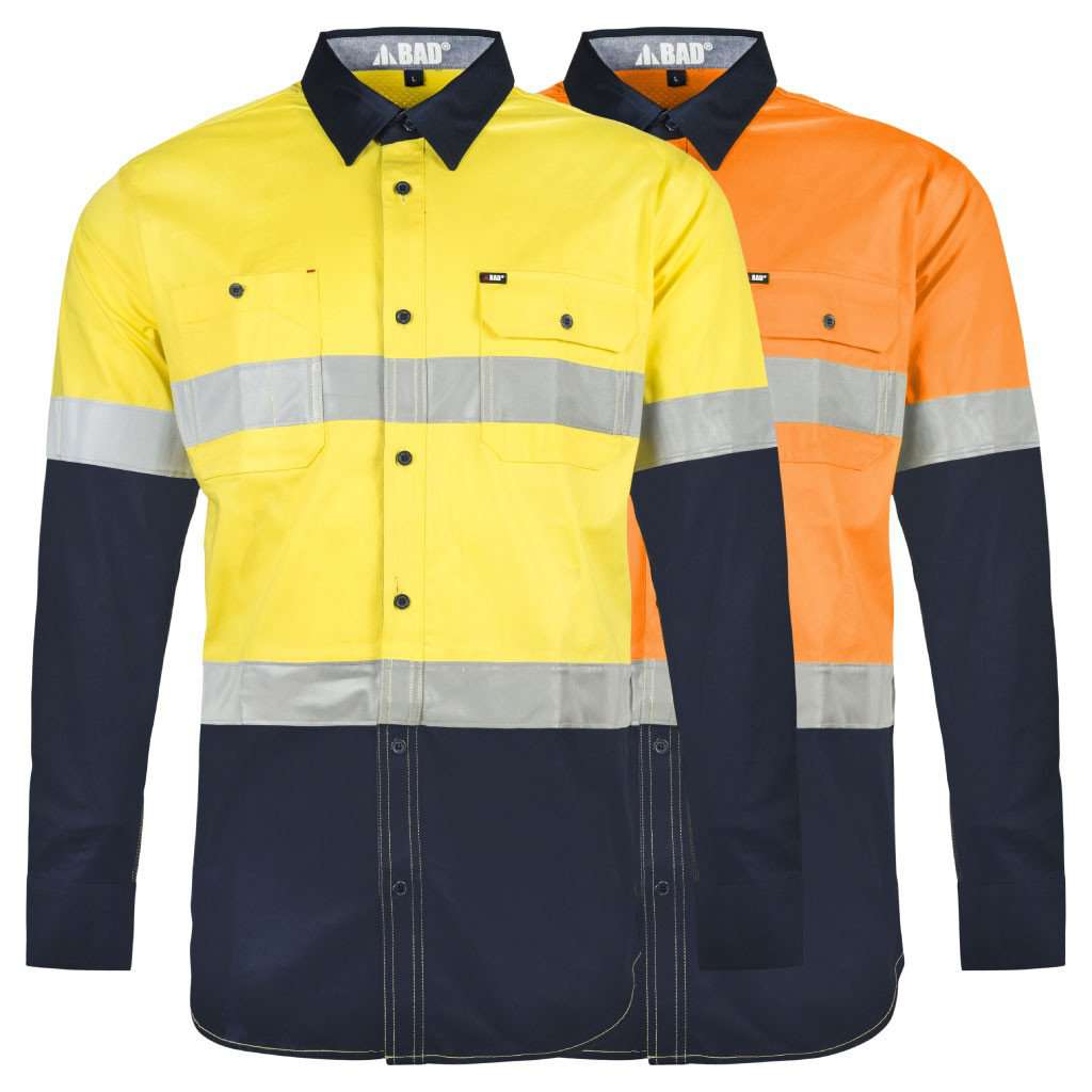 LONG SLEEVE HI VIS SHIRT WITH REFLECTIVE TAPE 