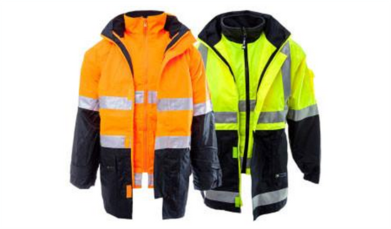  HI-VIS 4 IN 1 WORK JACKET IN RED AND GREEN COLOUR