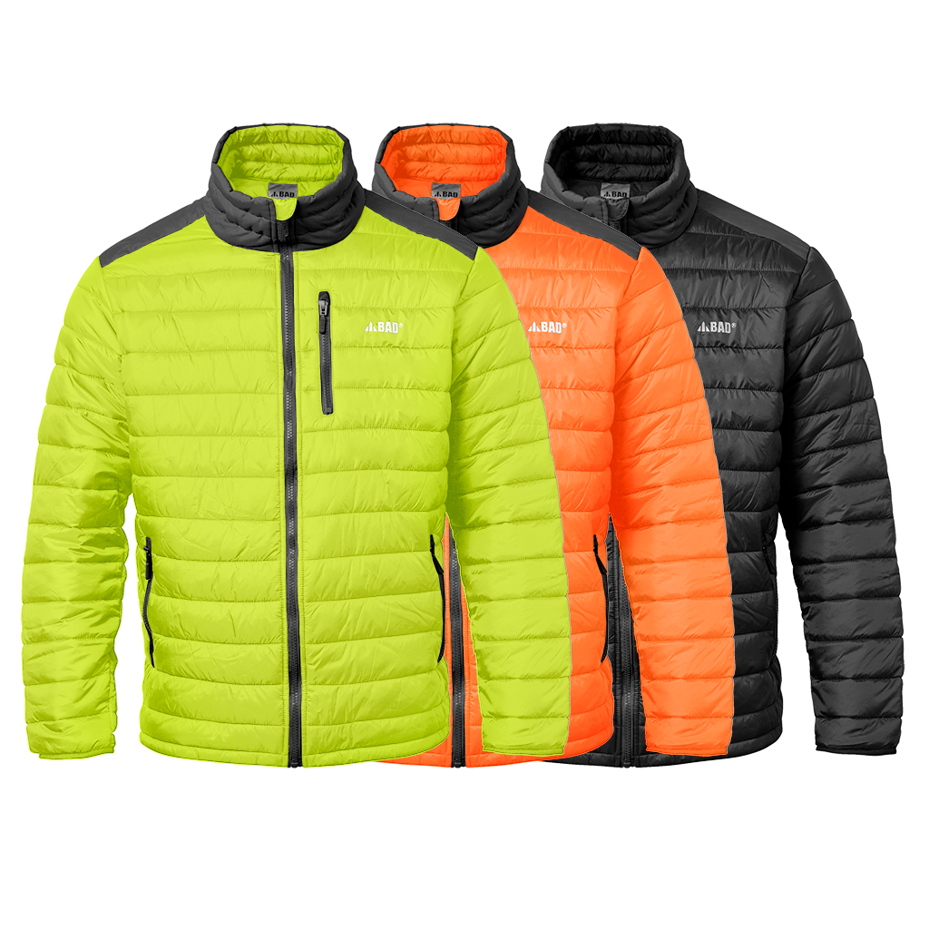 HI-VIS LIGHTWEIGHT DOWN WORK JACKET IN THREE COLOURS